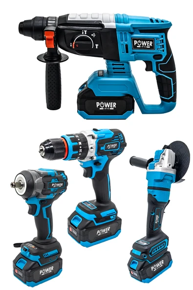 POWER BLACK itali 58 vf 3 ah kömürsüz 4 lü set somun sökme matkap avuç taşlama hilti ürün görseli 1