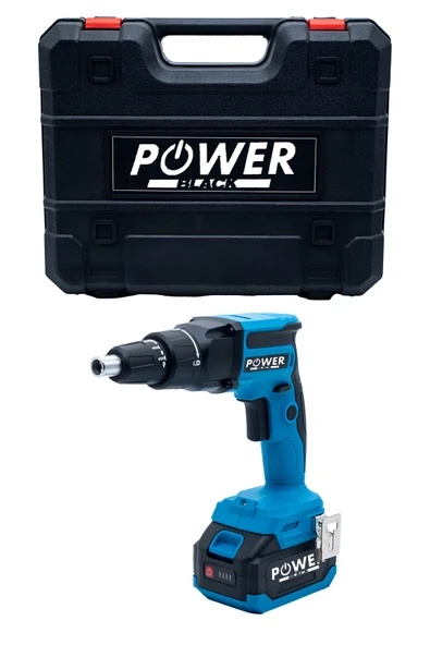 POWER BLACK ŞARJLI ALÇIPAN VİDALAMA MAVİ 58 vf 12 ah 2 bataraya 1 şarj cihazı - Resim 2