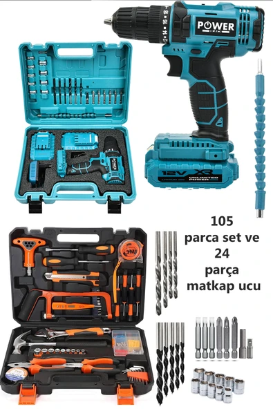 POWER BLACK GERMANY 129 PARÇA 2 TAKIM ÇANTALI MATKAP TAKIM ÇANTASI ürün görseli 1