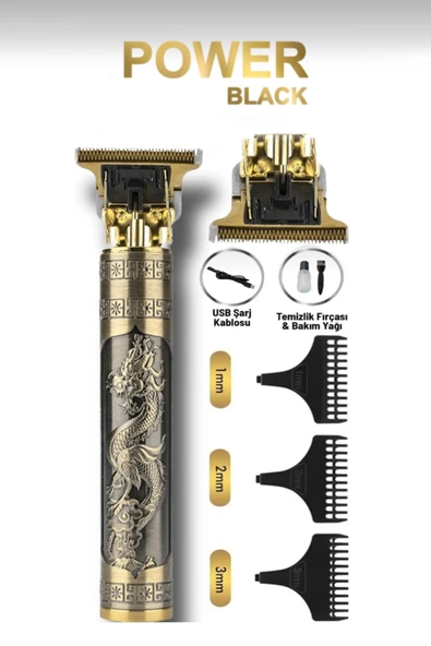 POWER BLACK Tıraş Makinesi Saç Sakal Kol Bacak Yanak Koltuk Altı Vücut ürün görseli 1