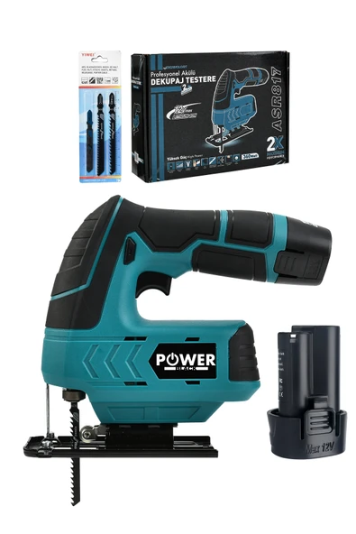POWER BLACK 12v Çift Akülü Şarjlı Dekupaj Testere Makinesi ürün görseli 1