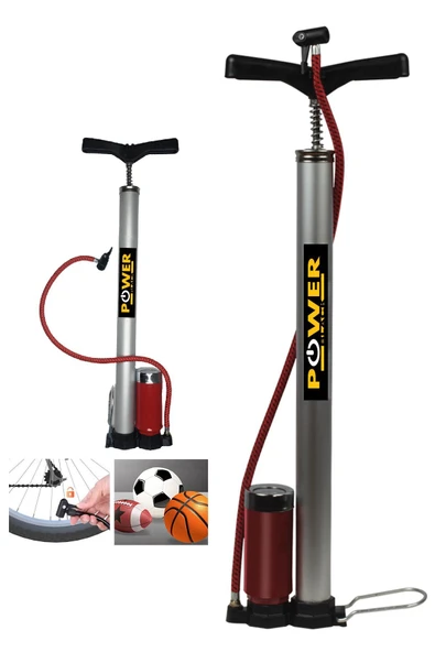 POWER BLACK GERMAN LASTİK Top Pompası Futbol Basketbol Voleybol Pilates Ve Bosu Topu Denge Diski Şişirme Pompası ürün görseli 1