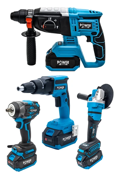 POWER BLACK şarjlı alçıpanlı 4 lü set + vidalama + avuç taşlama + 3 batarya 1 şarj cihazı - Resim 4