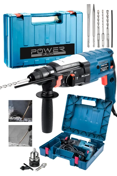 POWER BLACK Çelik Şanzıman Kırıcı Delici Darbeli Matkap 2-28mm Hilti-powerblack ürün görseli 1