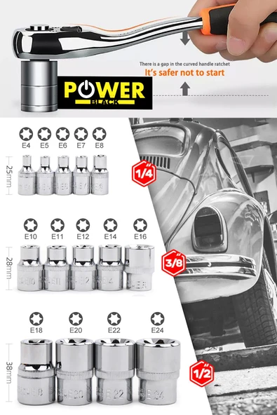 POWER BLACK Korumalı Çelik Şanzuman ŞARJLI Matkap 108 Pcs Crv Çeliği Profesyonel Parlak Lokma Takımı HEDİYELİ - Resim 2