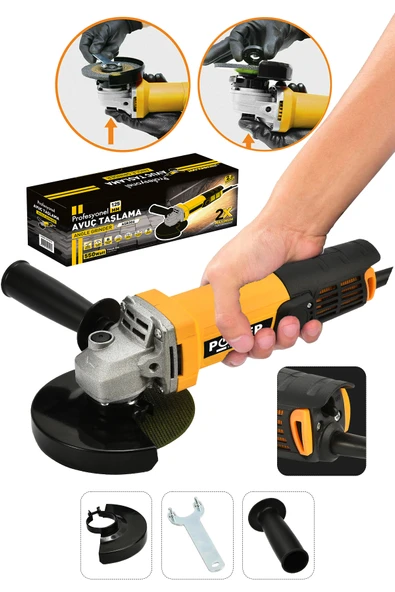 POWER BLACK 550 W 125 Mm Bakır Sargılı Spiral Avuç Içi Kesme Ve Ahşap Metal Kesme Taşlama Makinası Mavi ürün görseli 1