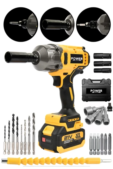 POWER BLACK 800 nm tam torkLu çift bataryalı somun  sıkma  power black ürün görseli 1