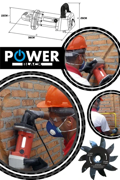 POWER BLACK 2000 w Kanal Açma Makinası Turbo Motor Kırmızı - Resim 2