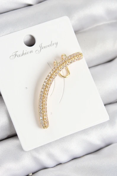 Pirinç Zirkon Taşlı Model Gold Renk Sağ Kıkırdak Küpe - TJ-BKP10992 ürün görseli 1