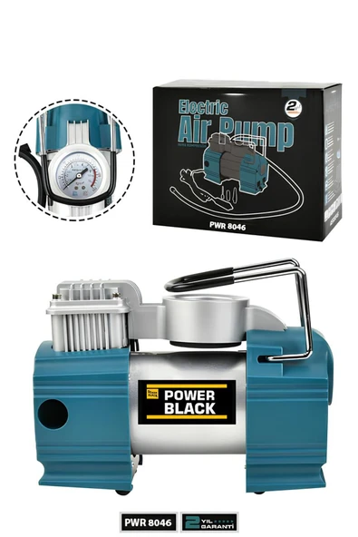 POWER BLACK ULTRA LÜKS 12v Çakmaklık Girişli 100 psi Mini Hava Kompresörü ürün görseli 1
