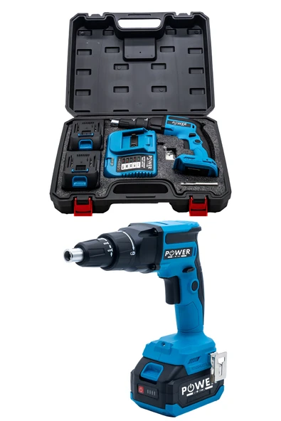 POWER BLACK ŞARJLI ALÇIPAN VİDALAMA MAVİ 58 vf 12 ah 2 bataraya 1 şarj cihazı ürün görseli 1