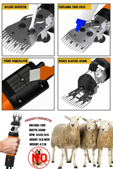 POWER BLACK Koyun Kırpma Makinesi 2800 Rpm Çok Fonksiyonlu - Resim 2