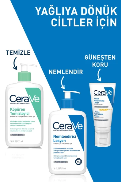 Cerave Normal Ve Yağlı Ciltler İçin Köpüren Temizleyici 473 ml - Resim 5