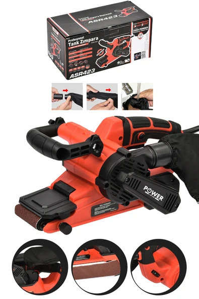 POWER BLACK Profesyonel  Extra Güçlü Elektrikli Cila Tank Zımpara Makinesi ürün görseli 1