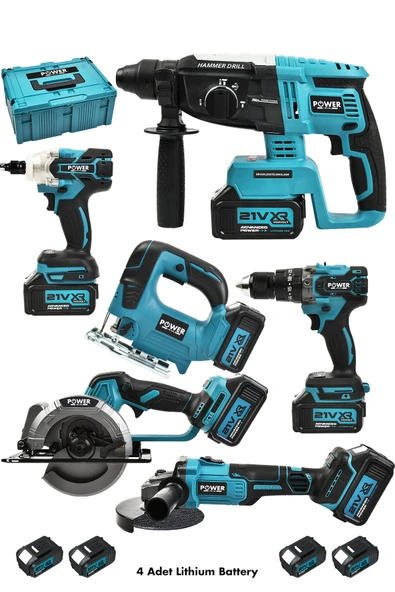 POWER BLACK Süper 6 Lı Set Dekupajlı 4 Bataryalı Sandık Çantalı ürün görseli 1