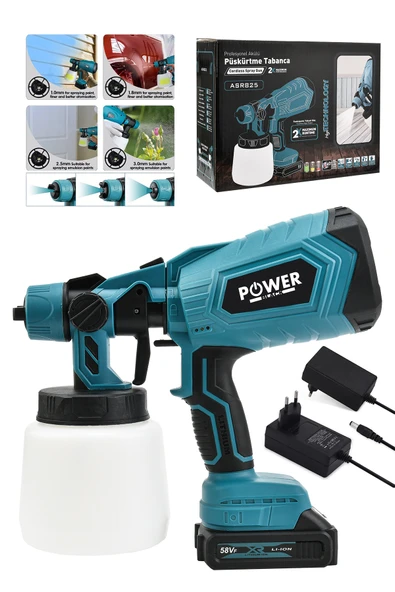 POWER BLACK BOYA  Çift Akülü 300mm Sprey Boya Püskürtme ürün görseli 1