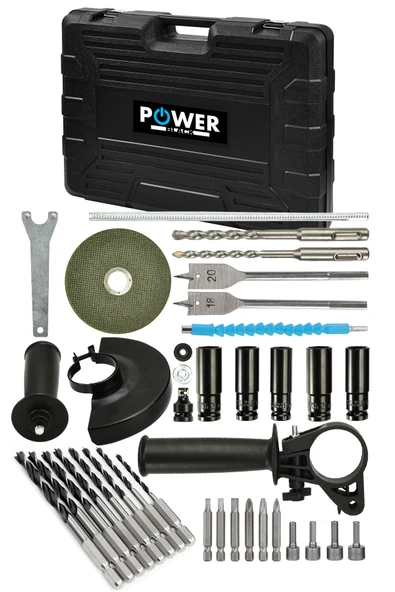 POWER BLACK Profesyonel 6 Lı Set Avuç Taşlama Kırıcı Delici Hilti Makas Testere Darbeli Matkap Somun Sökme - Resim 2