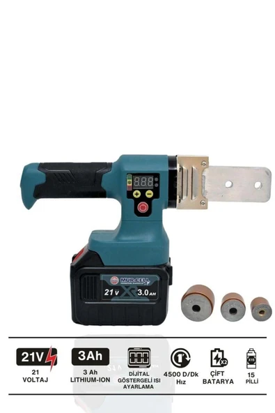 Mur-Cell 21v 3.0ah Çift Bataryalı 15 Pilli Plastik Pvc Boru Kaynak Makinesi - Resim 2