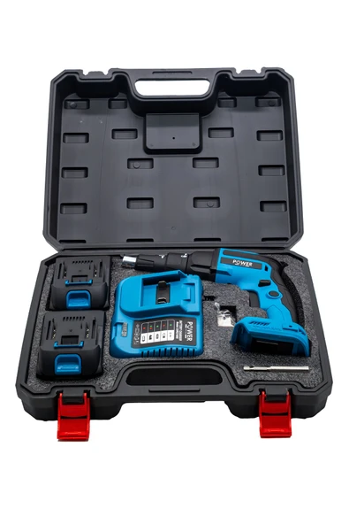 POWER BLACK ŞARJLI ALÇIPAN VİDALAMA MAVİ 58 vf 12 ah 2 bataraya 1 şarj cihazı - Resim 8