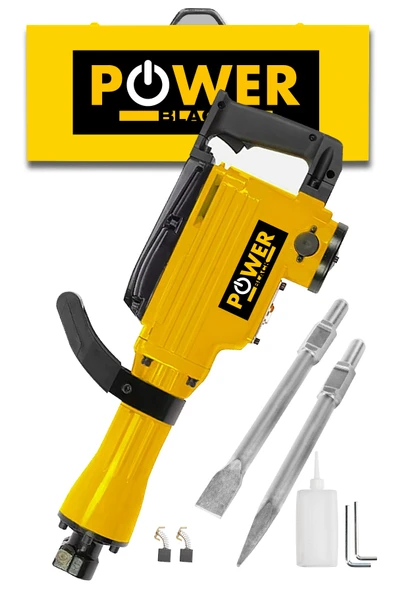 POWER BLACK Ağır Hizmet Kırıcı 16 Kg 68 Joule Çantalı Sivri Yassı Keski Hediyeli Sjs Metal Şanzıman Tam Prof ürün görseli 1