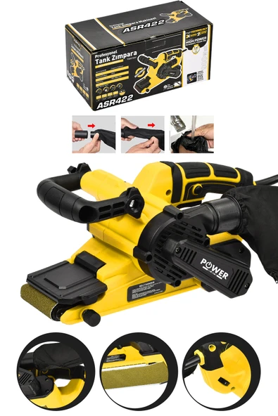 POWER BLACK Elektrikli Profesyonel Extra Güçlü Cila Tank Zımpara Makinesi ürün görseli 1