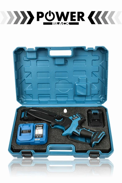 POWER BLACK 17 CM 5 PİLLİ TAM OTOMATİK YAĞLAMALI 21 XR Lİ-ON BATARYALI ÇİFT AKÜLÜ BUDAMA MAVİ - Resim 2