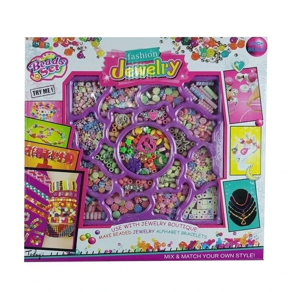 Hobi Boncuk Harfli Takı Tasarım Seti Renkli Boncuklarla Kendi Bilekliğini ve Kolyeni Yap ürün görseli 1