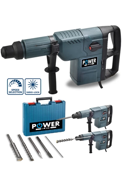 POWER BLACK Alman 6200 Watt Tam Profesyonel 3 Farklı Kullanım Özellikli 11 KG Kırıcı Delici Hilti + UÇ SETİ ürün görseli 1