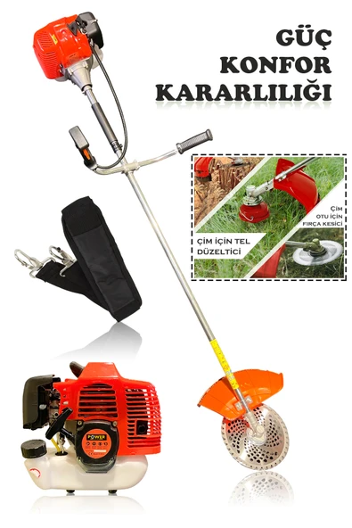 POWER BLACK Yan Tipi Benzinli Motorlu Ot Çalı Tırpanı Çim Biçme Makinesi Tırpan ürün görseli 1