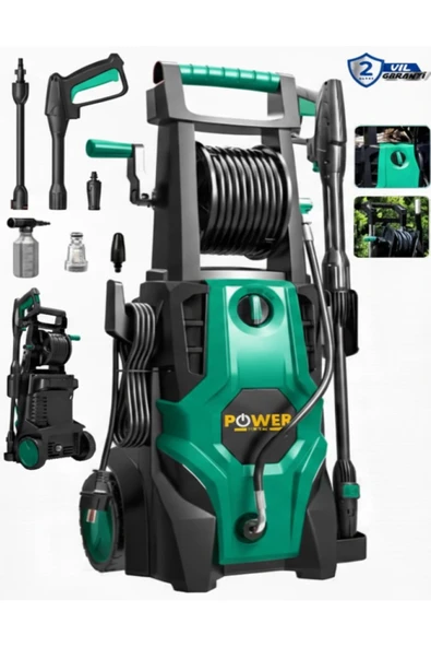 POWER BLACK ULTRA GÜÇLÜ 180 BAR İNDİKSİYON MOTORLU ELEKTİRİKLİ ARAÇ YIKAMA ürün görseli 1