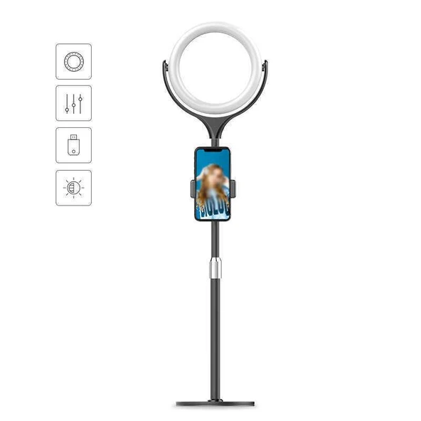 Fuchsia F-537 30 Cm Işıklı Telefon Tutucu Ring Light - Resim 2
