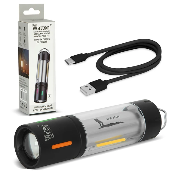 TG Led Şarjlı Kamp Lambası Ortam Odak Aydınlatma Wt-736 - Resim 4