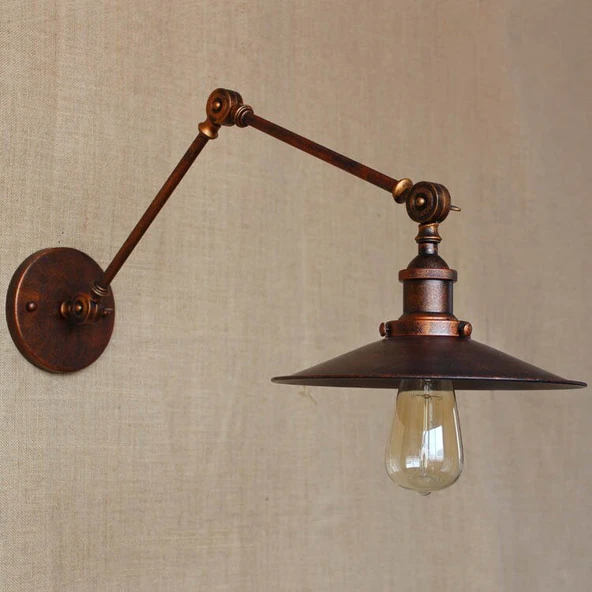 RİOLİGHT RETRO BAKIR ÜÇ MAFSALLI HAREKETLİ BAŞLIK METAL APLİK ŞAPKA ÇAPI:22CM ürün görseli 1