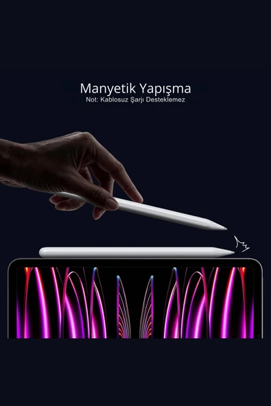 iPad 10.9 inç 10. Nesil Uyumlu Avuçiçi Red ve Eğim Özellikli Manyetik Yapışan Dokunmatik Kalem - Resim 4