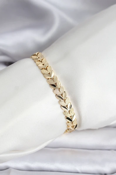 14K Gold Renk Kaplama Başak Model CM Kadın Bileklik - TJ-BB8127 ürün görseli 1
