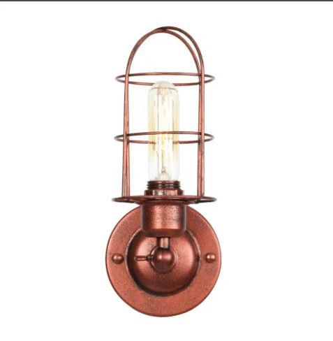 RİOLİGHT RETRO BAKIR ESKİTME MAFSALLI KAFES METAL DUVAR APLİK - Resim 2