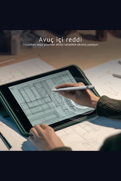 iPad 10.9 inç 10. Nesil Uyumlu Avuçiçi Red ve Eğim Özellikli Manyetik Yapışan Dokunmatik Kalem - Resim 2