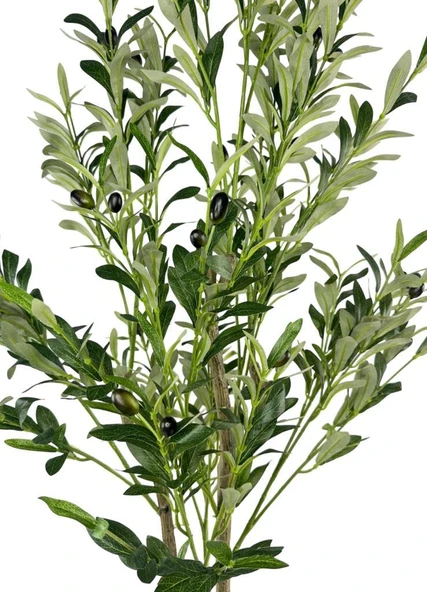 Yapay Zeytin Ağacı 120cm Doğal Görünümlü Yapay Ağaç Siyah Saksıda - Resim 3