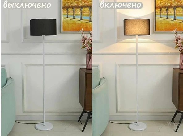 RİOLİGHT RETRO,RUSTİK,VİNTAGE BEYAZ GÖVDE SİYAH KUMAŞ BAŞLIK LAMBADER KÖŞE LAMBASI ürün görseli 1