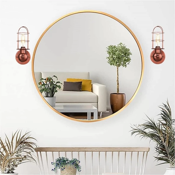 RİOLİGHT RETRO VİNTAGE BAKIR PATİNE KAFES  METAL DUVAR APLİK NOT:1 ADET FİYATIDIR. ürün görseli 1