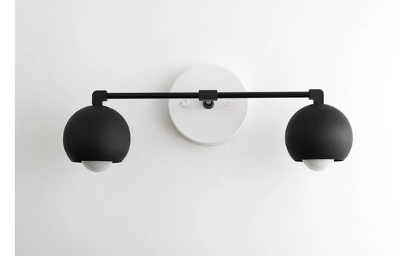 RİOLİGHT RETRO,RUSTİK,MODERN 2XE27 DUYLU GLOP METAL AYNA ÜSTÜ DUVAR APLİK ürün görseli 1