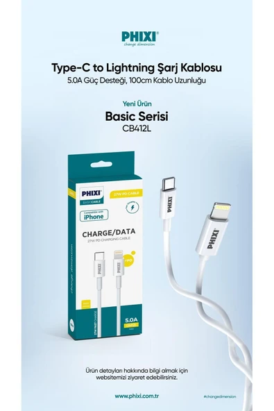 Basic Cb412l Type-c To Lightning Usb Şarj Kablosu - Resim 4