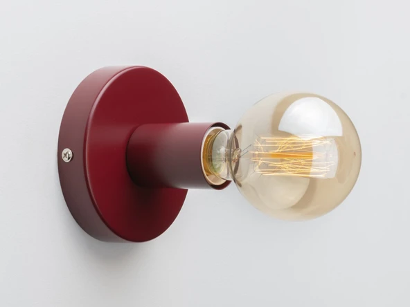 RİOLİGHT RETRO,VİNTAGE,MODERN, RUSTİK BORDO 1XE27 DUYLU METAL DUVAR APLİK ürün görseli 1