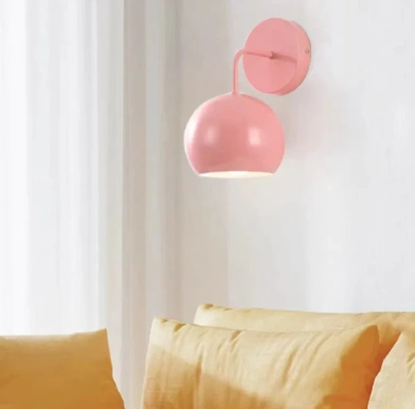 RİOLİGHT RETRO,VİNTAGE,RUSTİK PEMBE 1XE27 DUYLU DUVAR METAL APLİK ürün görseli 1
