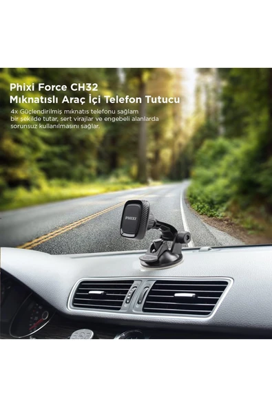 Araç İçi Telefon Tutucu Mıknatıslı 360° Torpido Üstü ve Ön Cam Teleskopik - Resim 2