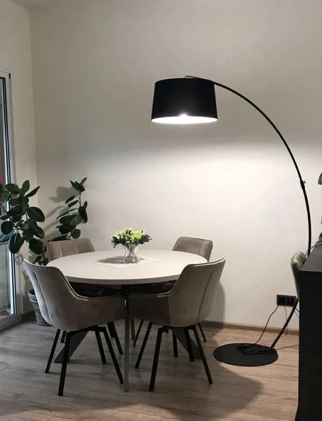 RİOLİGHT VINTAGE, MODERN SİYAH METAL GÖVDE 1XE27 SİYAH KUMAŞ HAREKETLİ BAŞLIK LAMBADER,KÖŞE LAMBASI ürün görseli 1