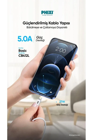 Basic Cb412l Type-c To Lightning Usb Şarj Kablosu - Resim 3