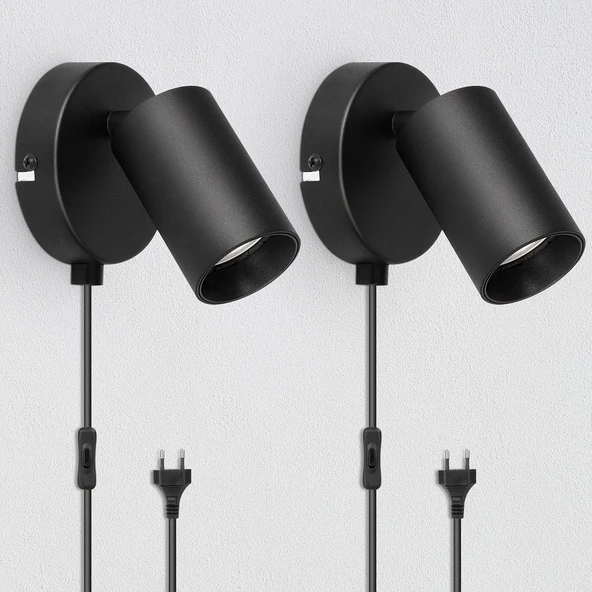 RİOLİGHT MODERN SİYAH METAL HAREKETLİ BAŞLIK GÜN IŞIĞI KABLOLU FİŞLİ SPOT1ADET AMPUL DAHİL FİYATIDIR ürün görseli 1