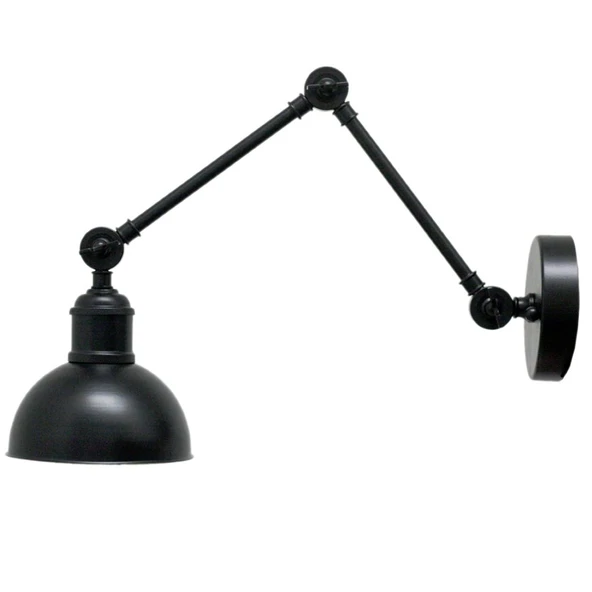 RIOLİGHT RETRO11,RUSTİK,VİNTAGE SİYAH 1XE27 DUYLU HAREKETLİ BAŞLIK AKROBAT DUVAR APLİK ürün görseli 1