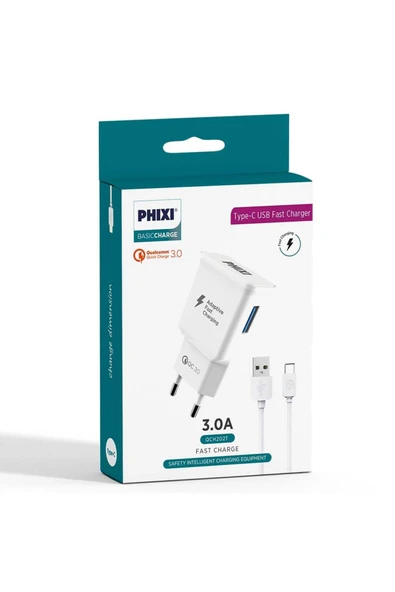 Qch202t Basic 12v / 3a Qualcomm 3.0 Type-c Usb Kablolu Hızlı Şarj Cihazı - Resim 2